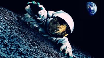 Astronaut Mood Earth Planets Mask Reflection Dark Horror
