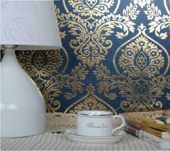 Damask Foil Wallpaper Res Online Shopping