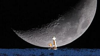 Calvin And Hobbes Comics Sci Fi Planet Sky Moon Mood F Wallpaper