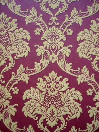 Details About Wallpaper Trianon Burgundy Gold Damask Sold X Roll