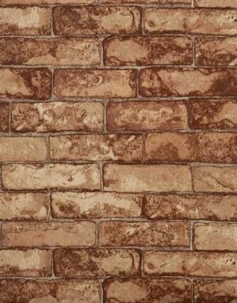 Faux Brick Wallpaper Textured Red White