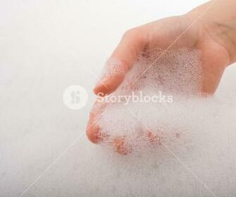 Hand Washing And Soap Foam On A Foamy Background Royalty