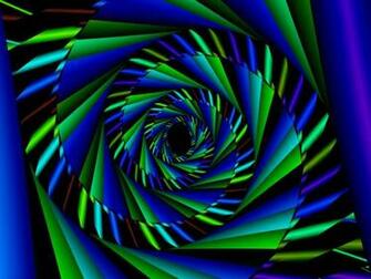 Green Fractals Blue And Mix Colorblock Art