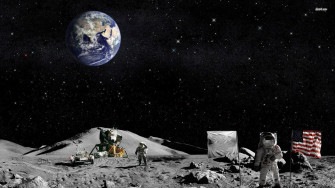 Astronaut On The Moon Wallpaper Image