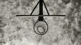 Monochrome Basketball Hoop Wallpaper