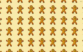 Gingerbread Man Pattern Wallpaper Digital Art