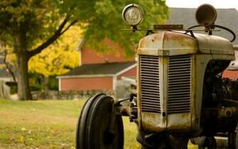 Tractor In Village Wallpaper HD