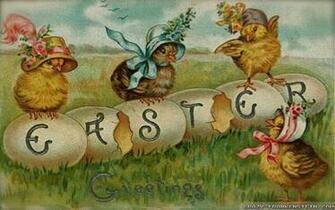 Old Fashioned Happy Easter Wallpaper Background
