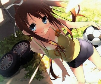 Anime Girl With A Soccer Ball Wallpaper For Samsung Epic