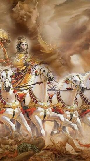 Arjuna Krishna Bhagavad Gita 994u