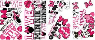 Minnie Mouse Loves Pink Peel And Stick Wall Stickers