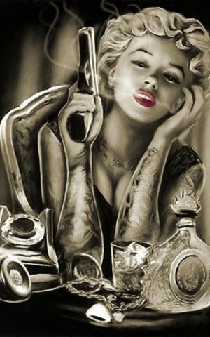 Marilyn Monroe Drawings Gangster For