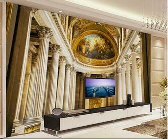 Custom 3d Mural Wallpaper European Style Palace Of Versailles Tv