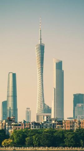 Wallpaper City Guangzhou Skyscrapers Tower China HD