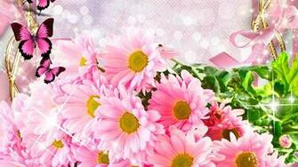 Funmozar Spring Flowers And Butterflies Wallpaper