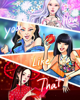 Blackpink Cartoon Wallpaper