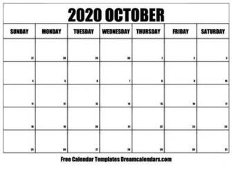 October Printable Calendar Dream Calendars