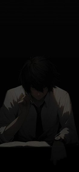 Death Note L Black Art Wallpaper Dark Anime iPhone