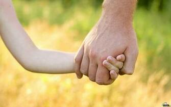 Wallpaper Father Leads His Son By The Hand