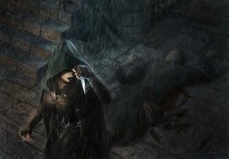 Killer Coat Girl Assassin Art Wallpaper Background
