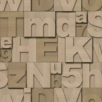 Mural Wallpaper Wood Letters Murivamuriva
