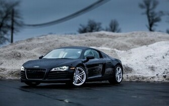 Audi R8 Black Roadster Full HD Desktop Wallpaper 1080p