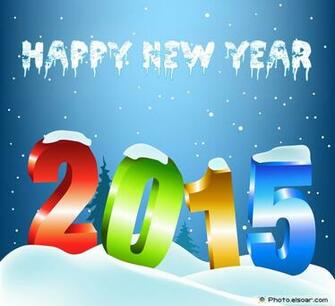 Happy New Year With Stylish Colorful Text And Snow