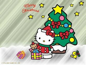 Hello Kitty Christmas Wallpaper Grasscloth