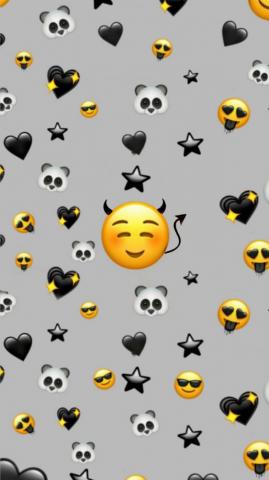 Black Emoji Background Cute Wallpaper Background