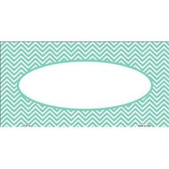 Amazon Teal White Chevron Background Oval Customizable Metal
