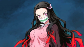 Nezuko Desk With Gorgeous Wallpaper