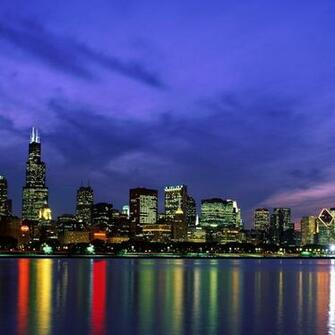 Beautiful City Night Scene Wallpaper iPad