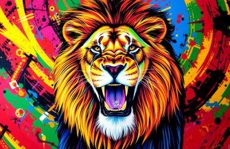 Colorful Lion Wallpaper