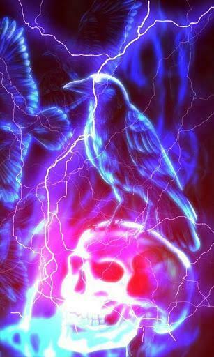 Evil Crow Lightning Skull For Android