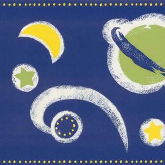 Brewster Dark Blue Space Border Wallpaper Overstock