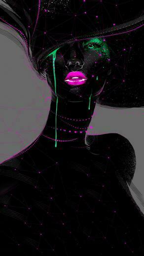 Fashion Woman Paint Art Wallpaper iPhone