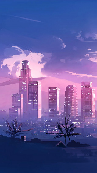 City Buildings Digital Art Los Angeles Cityscape 4k Wallpaper