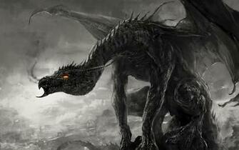 Wallpaper Art Dragon Monster Black And White Monochrome Smoke