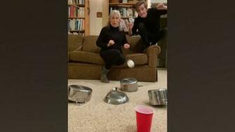 Mom And Son Make Incredible Trick Shot With Pots Pans Video
