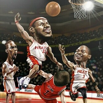 Deviantart Nba Basketball Lebron James Dwyane Wade Miami Heat Vincent