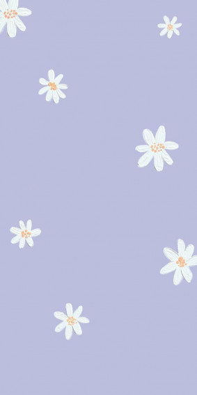 Light Purple Hand Drawn Small Daisy Aesthetic Mobile Phone
