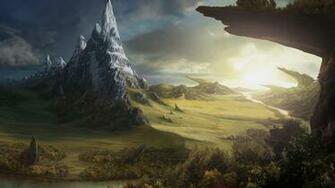 Oil Painted Mountains Wallpaper Pictures