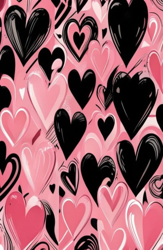Pink And Black Heart Wallpaper