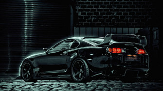 Toyota Supra Black 4k 1440p Resolution HD Wallpaper Image Photos And