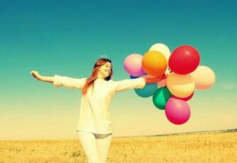 Mood Girl Hands Bulbs Balloons Color Colored Dom