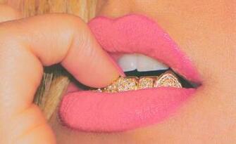 Girl Grills Grillz Lips Lipstick Image On Favim
