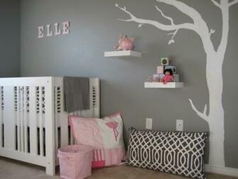 Nursery Ideas Gray Wallpaper Boy Room Paint With Tree Painting