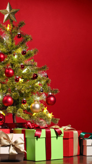 Wallpaper Christmas New Year Gifts Fir Tree Red 5k Holidays