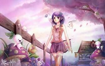 Cute Wallpaper Anime Girl Manga Blue Background