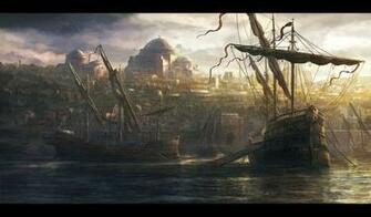 Constantinople Fantasy Landscape Total War Background Image